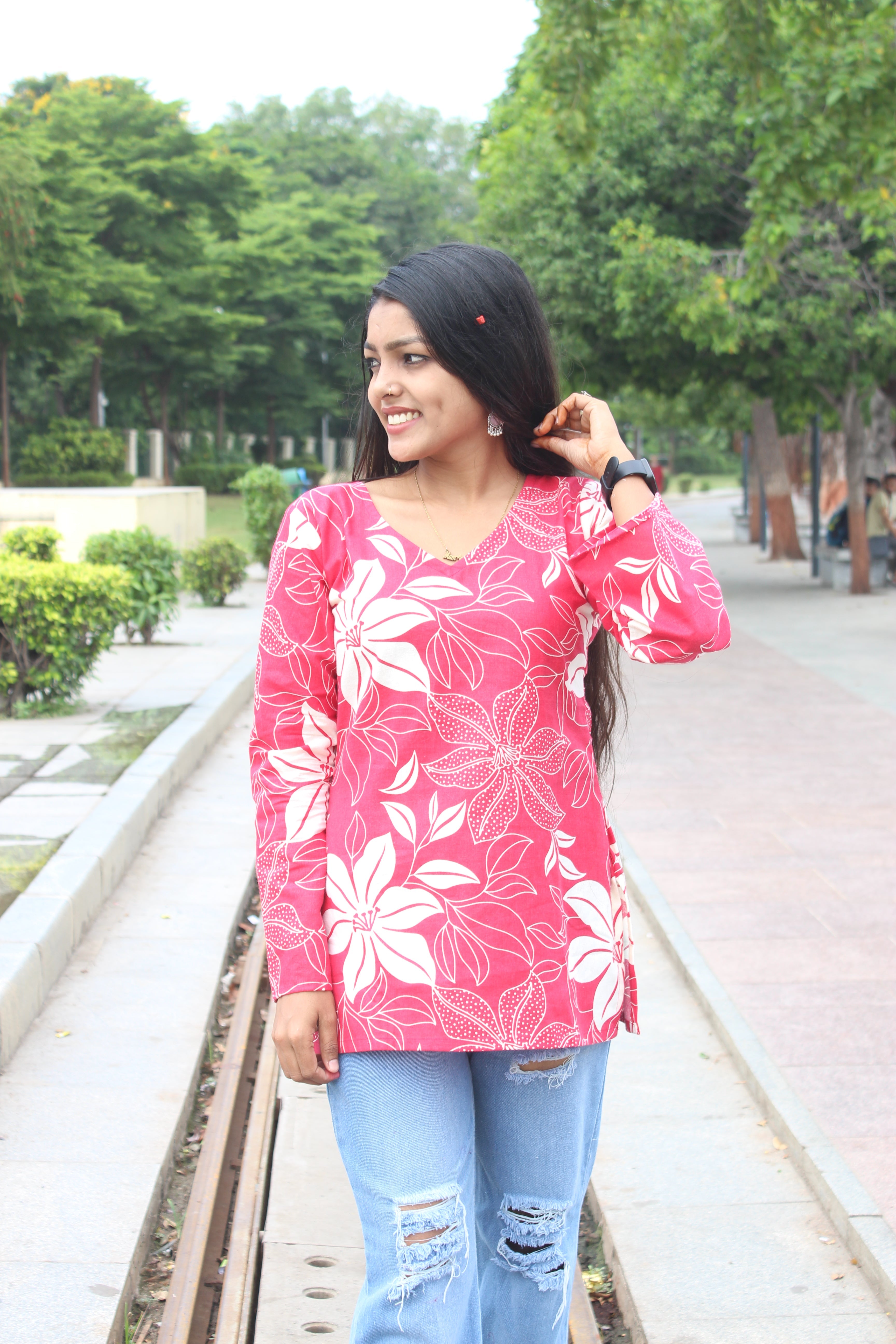 Sonpari Full Sleeves Floral Print Top