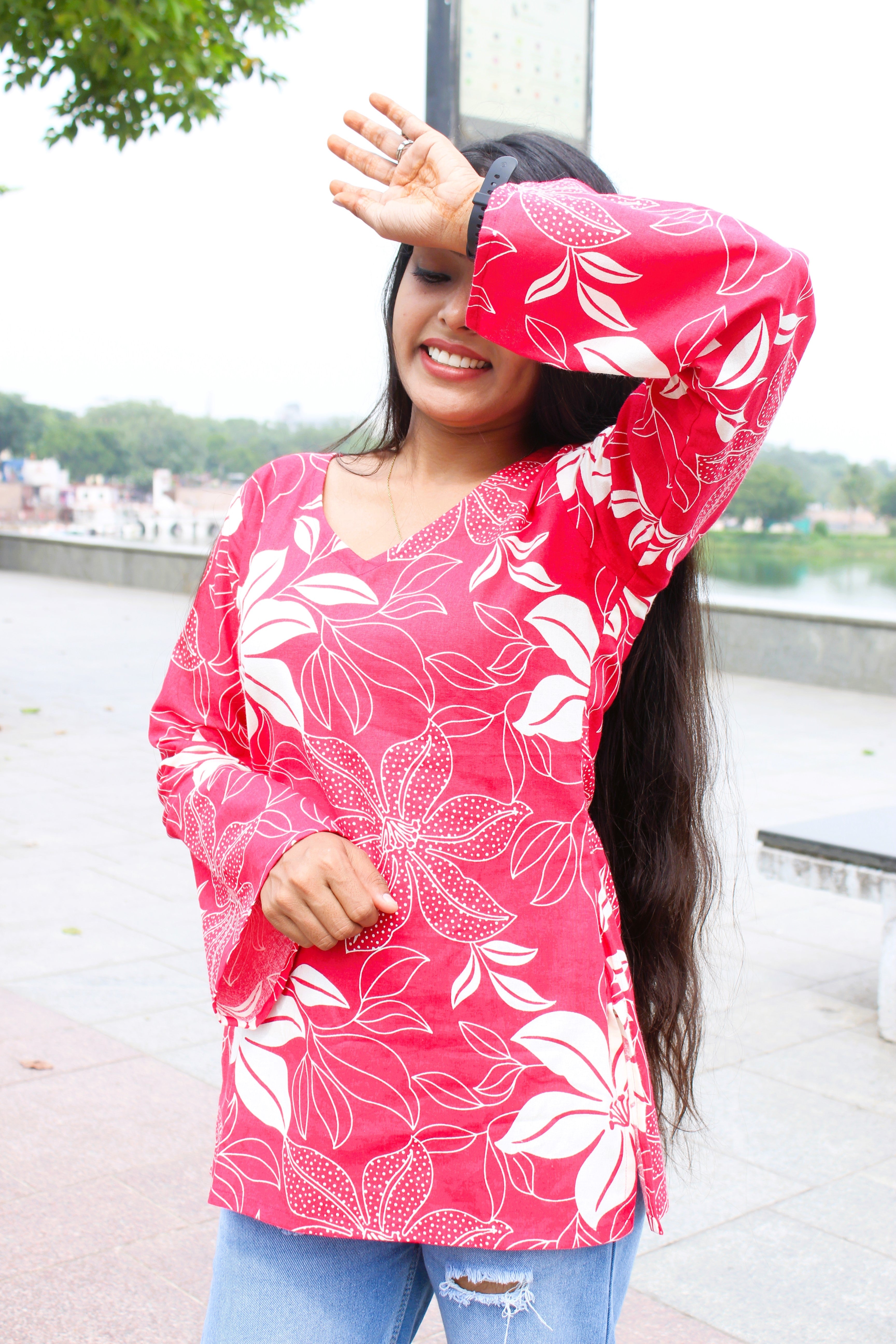 Sonpari Full Sleeves Floral Print Top