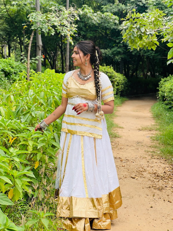 Royal White & Golden Traditional Lehenga Set