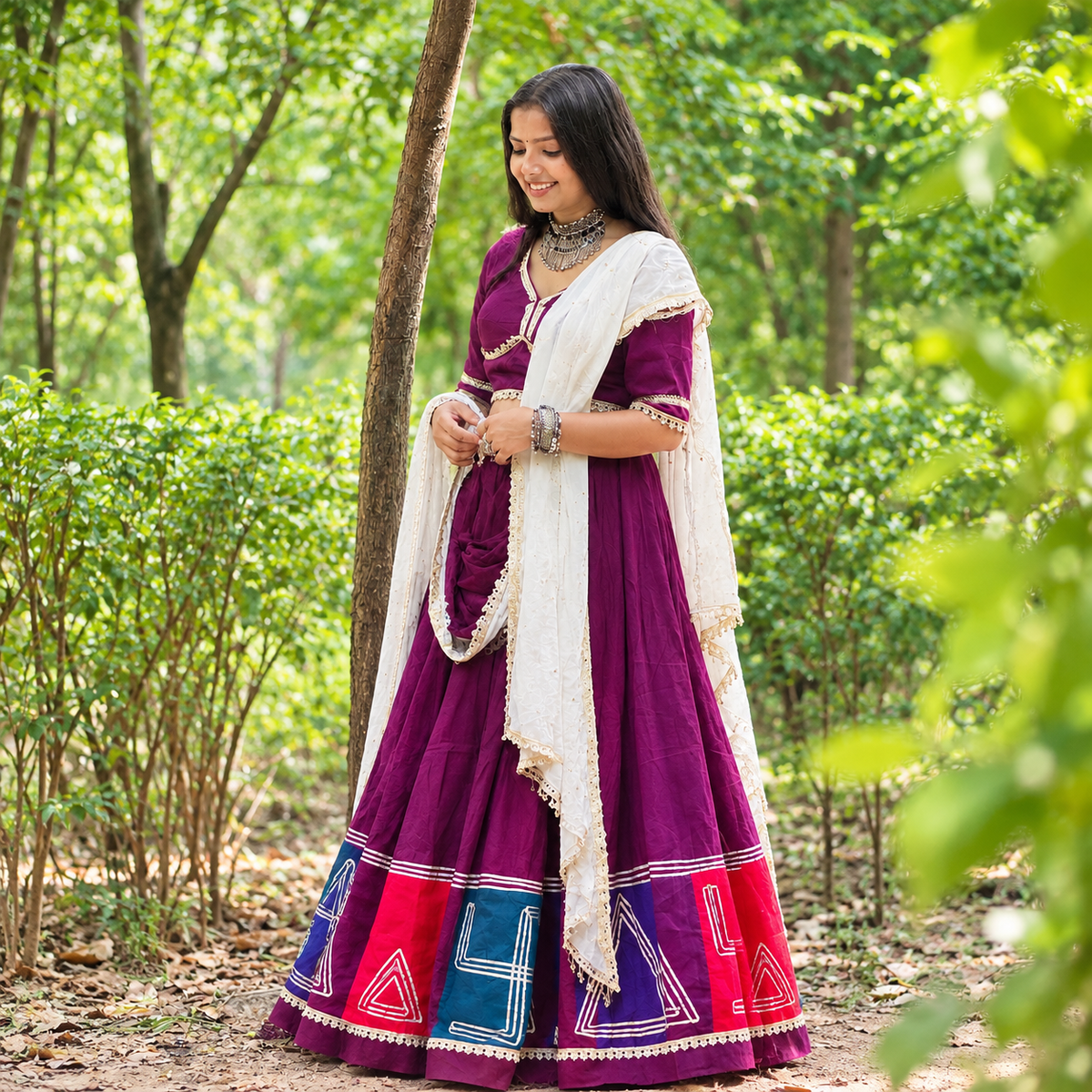 Royal Swatik Wine Embroidered Lehenga Set