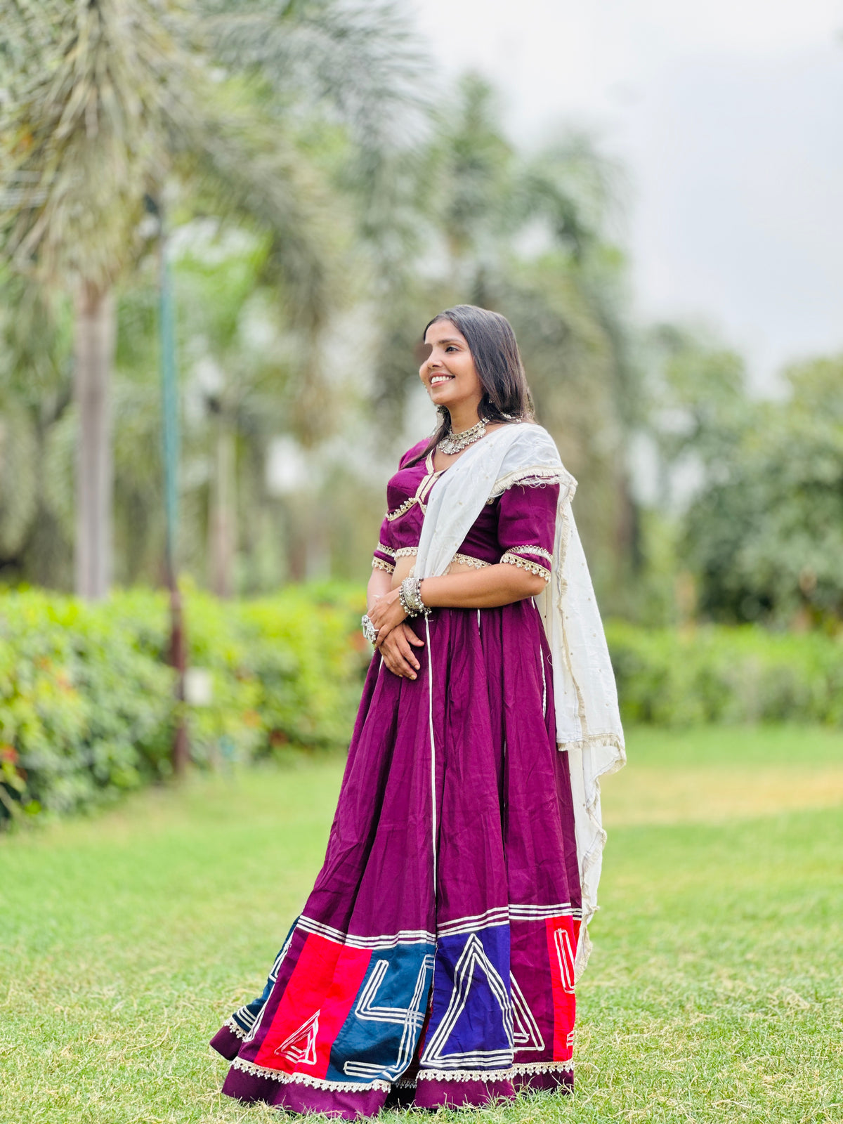 Royal Swatik Wine Embroidered Lehenga Set
