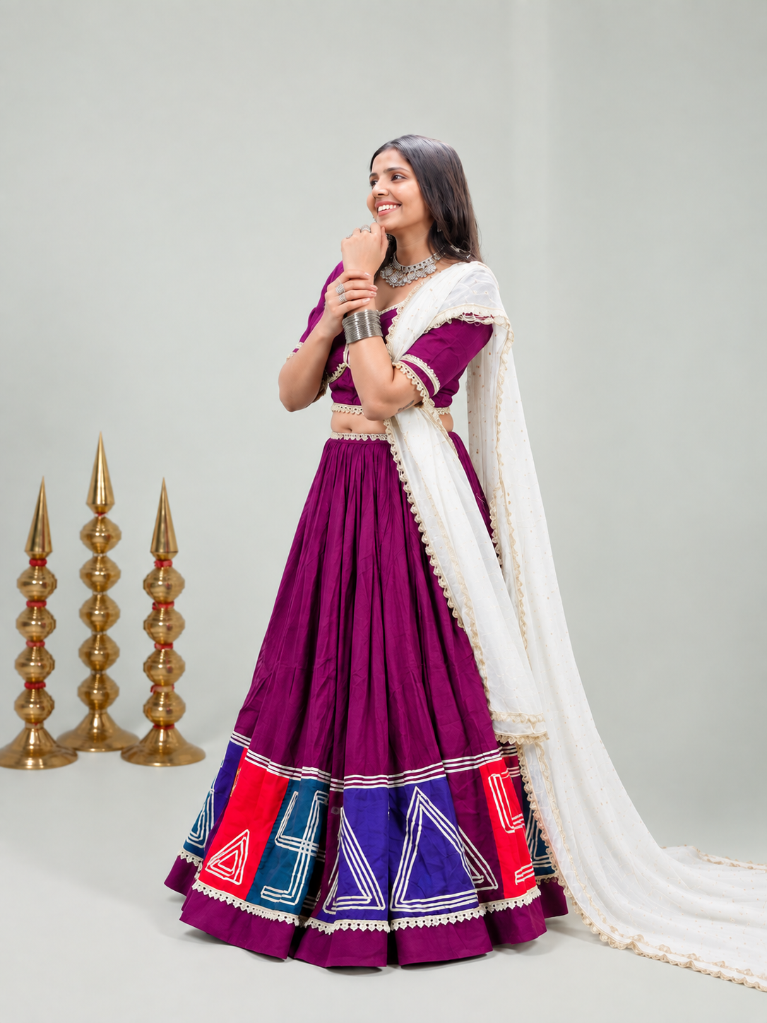 Royal Swatik Wine Embroidered Lehenga Set