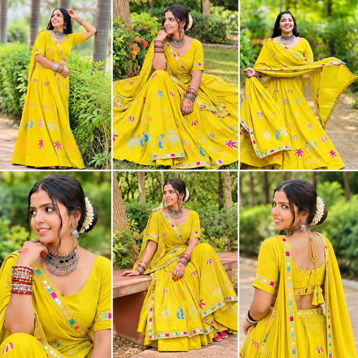 Sunshine Yellow Work Lehenga Set