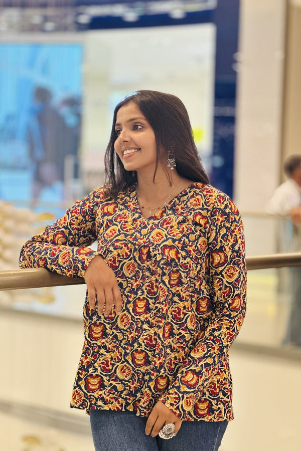 Full Sleeves Floral Print Top
