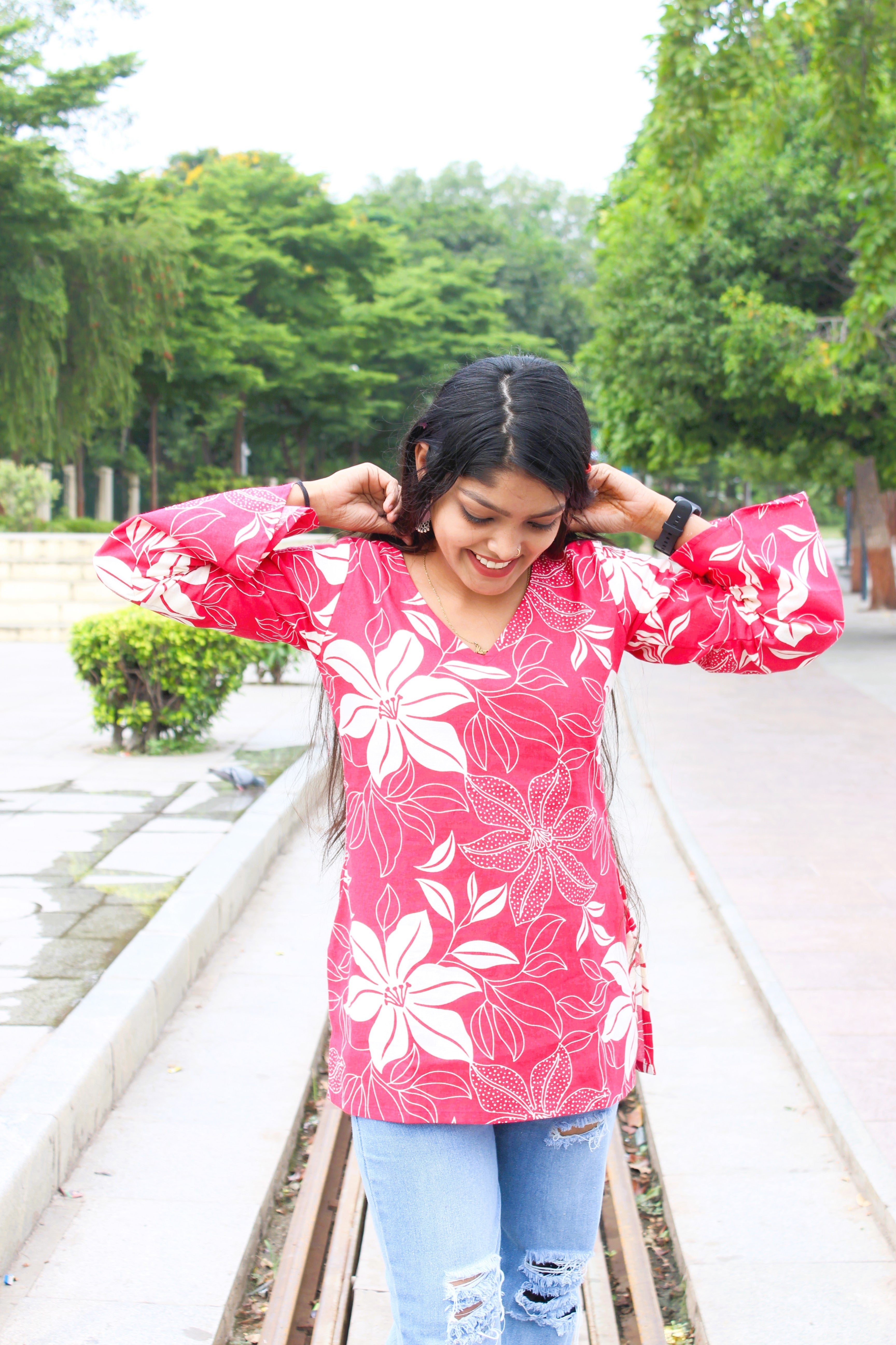 Sonpari Full Sleeves Floral Print Top
