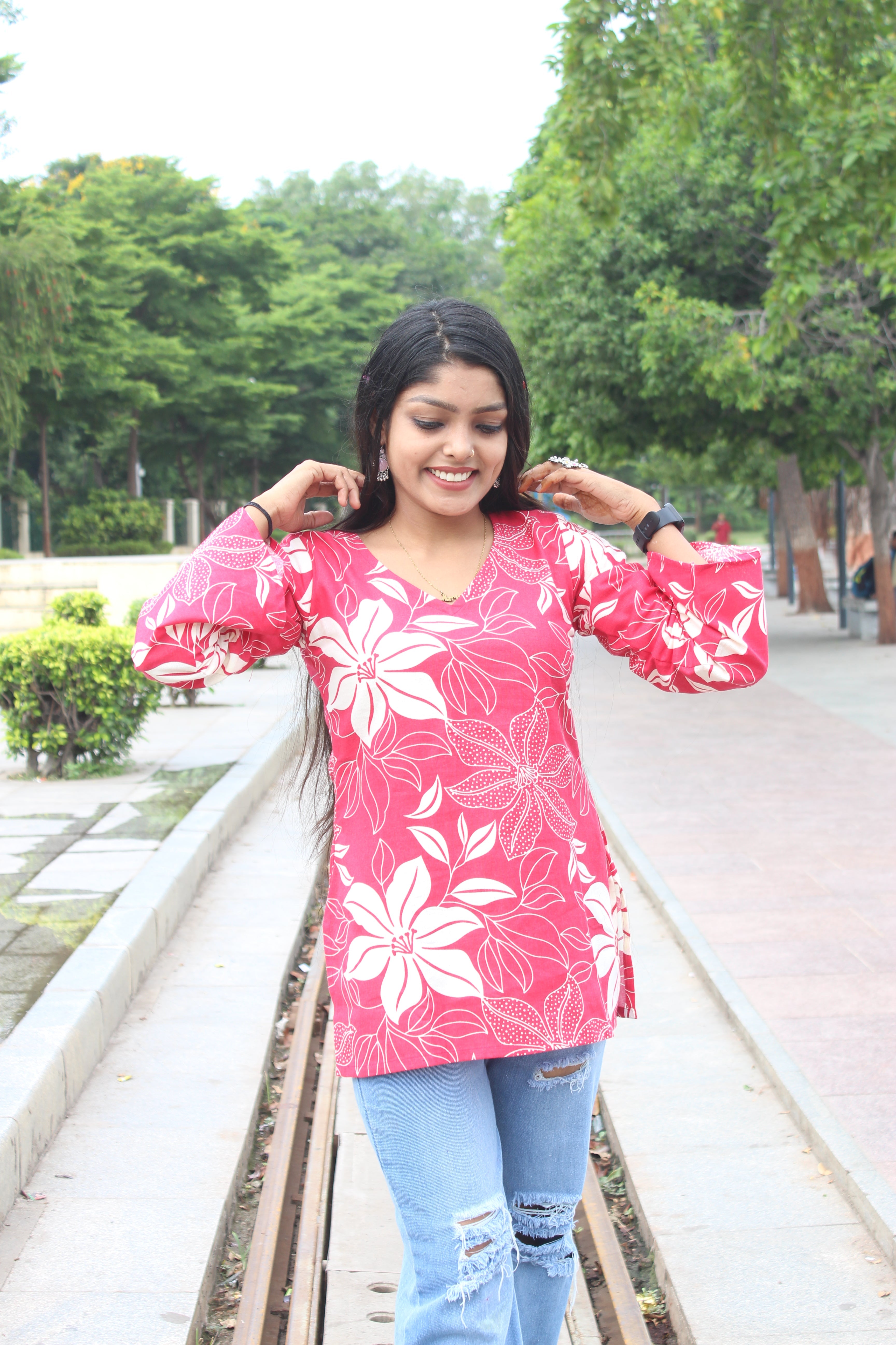 Sonpari Full Sleeves Floral Print Top