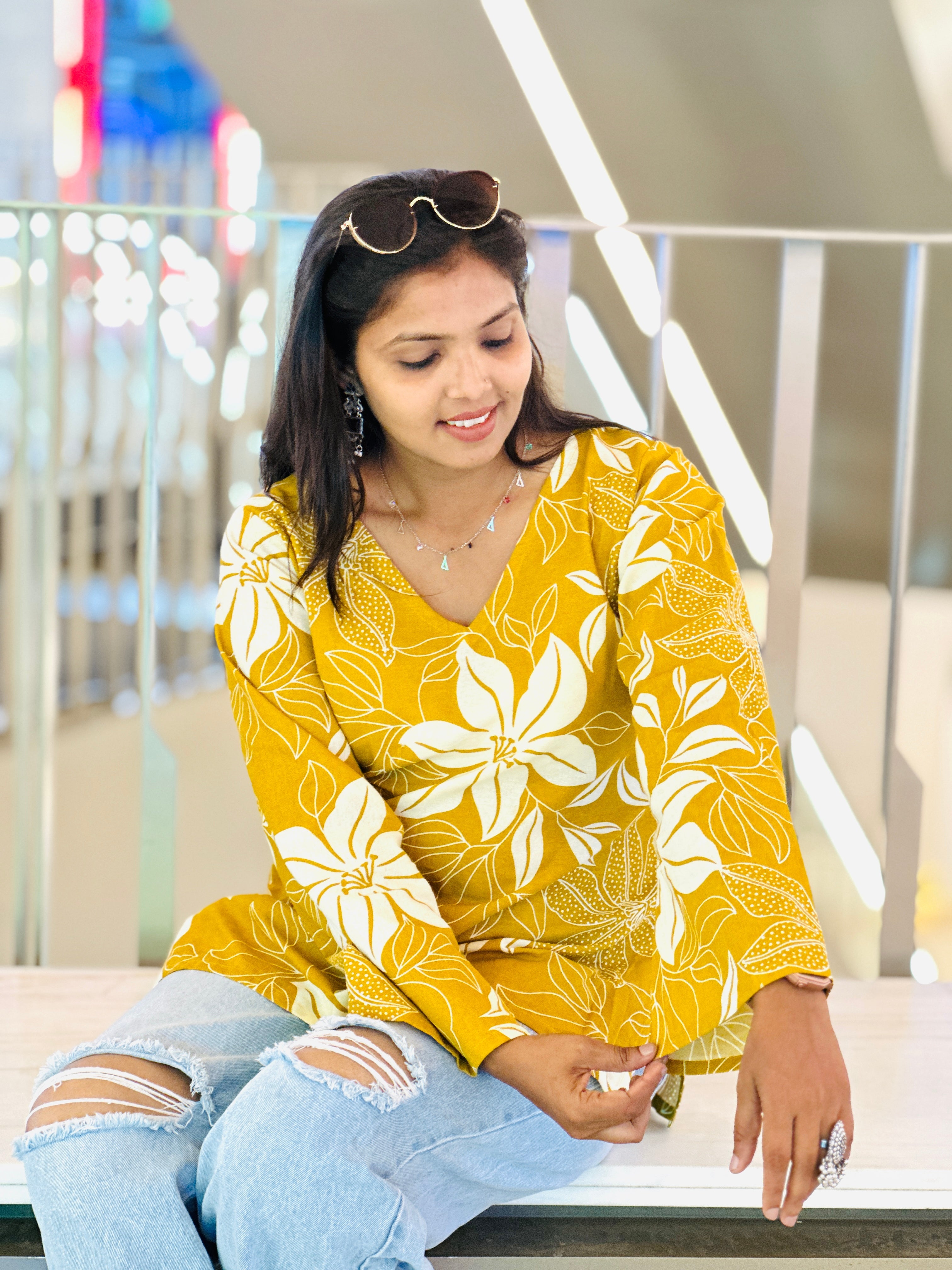 Sonpari Full Sleeves Floral Print Top
