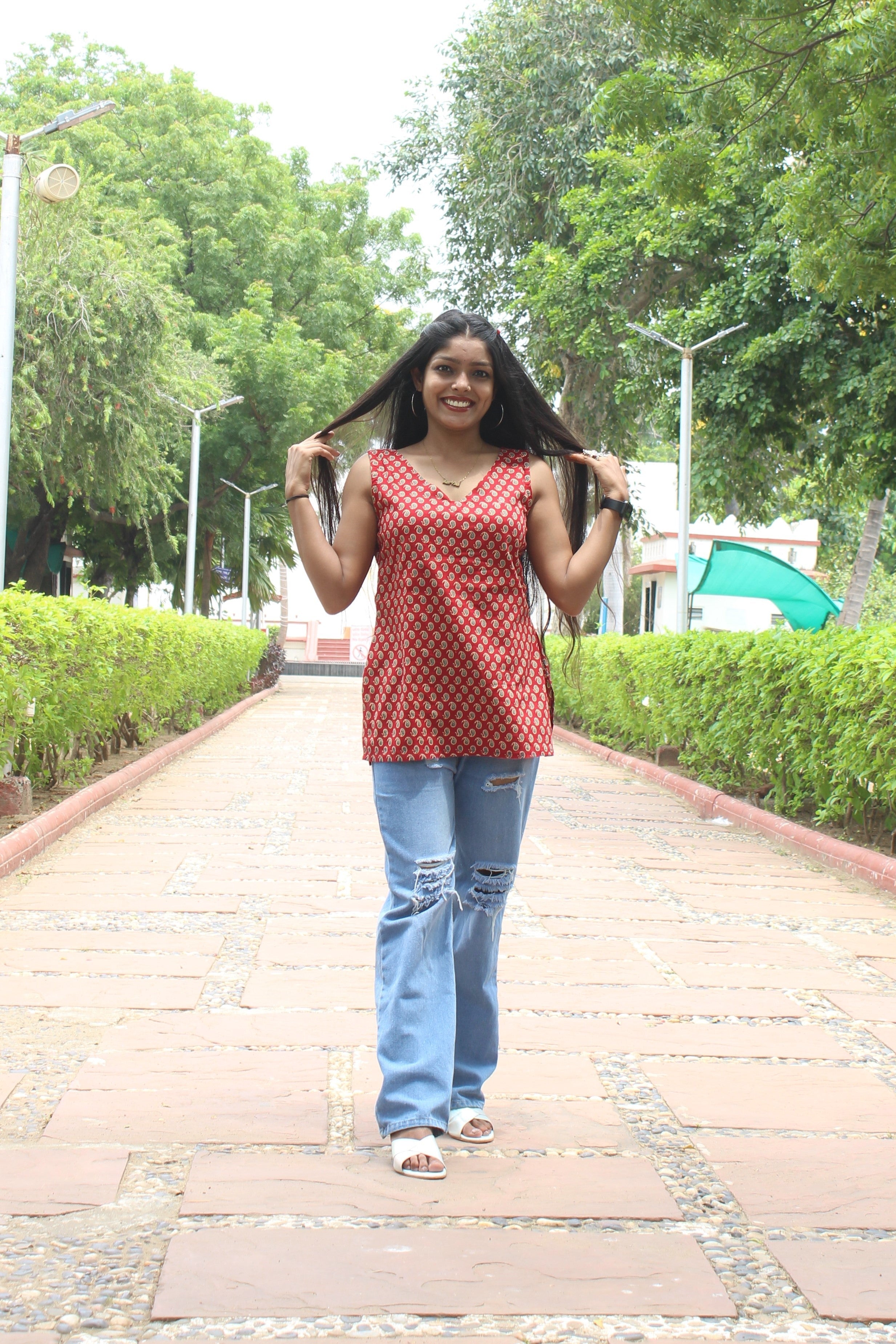 Desi Chic Paisley Printed Sleeveless Top