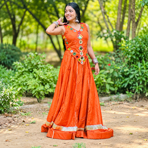 Elegant Mirror Ivory Multicolour Embroidered Dress